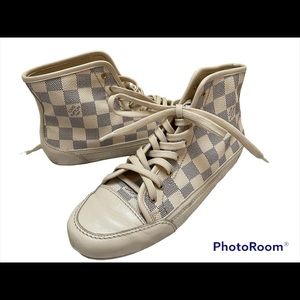 Louis Vuitton Damier Azure luxury high top sneakers